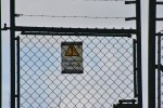 security fence and sign